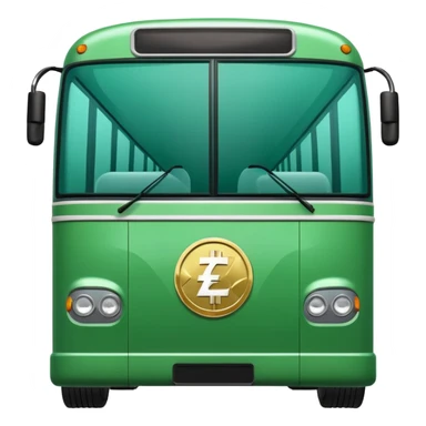 green electric bus with a zero-euro coin symbol 0€, no text on the bus sticker