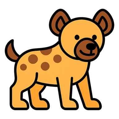 hyena, color outline icon style sticker