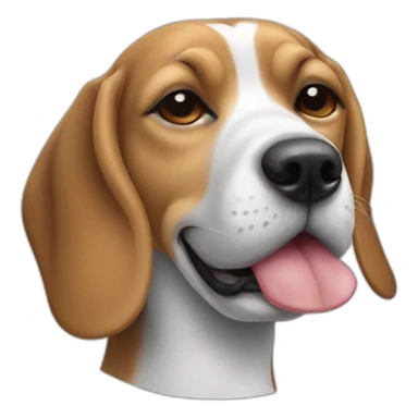 grey beagle sticking tongue half out while sleeping sticker