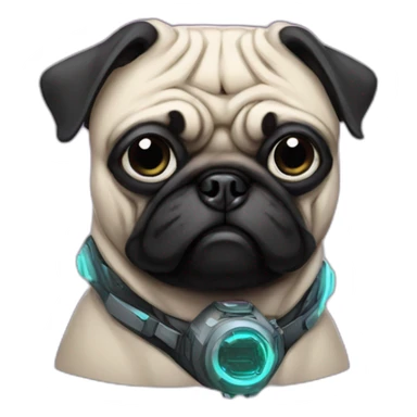 cyberpunk pug sticker