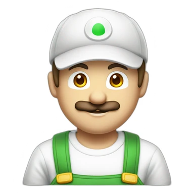 Luigi bros in white overalls And white cap sticker