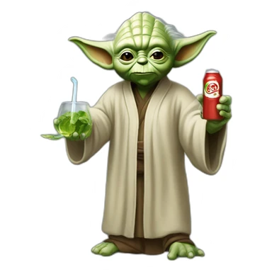Yoda qui boit du coca sticker