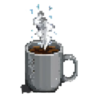 Coffee mug with steam sticker