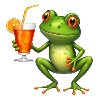 frog drinking aperol sticker