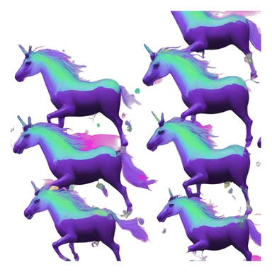 .Zombie_ Vaporwave black holographic oilslick zombie unicorn yellow caution tape graffiti Pegasus sticker