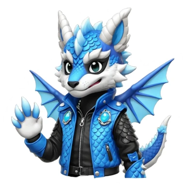 Cool gothic cute badass Scaley Vernid-Protogen-Primagen-Dutch-Angel-Dragon-Trico-Fursuit-furry-fursona sticker