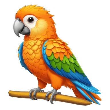orange furry parrot sticker