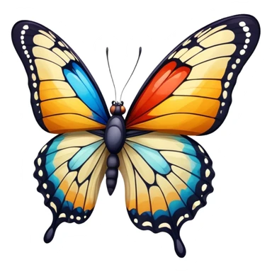 butterfly with the right wing visibly broken sticker