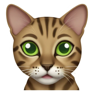 Sepia Bengal cat with Green eyes  sticker