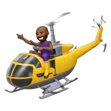 Kobe Bryant laughed while riding a helicopter sticker