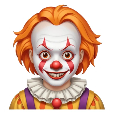 The clown from the movie IT With orange hair sticker