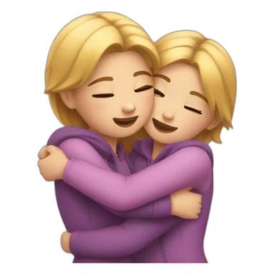 Hugs two girls sticker