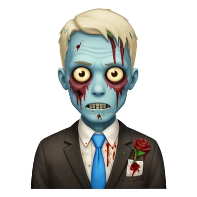 zombie zombie waiter with blue tie sticker