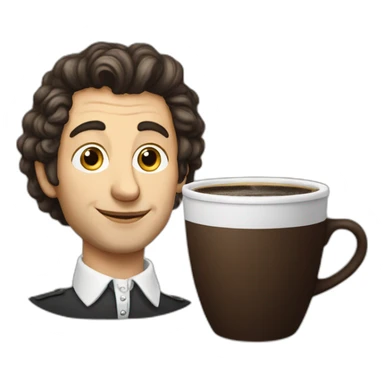 pushkin with a cup of coffee sticker