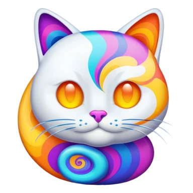 chat blanc psychedelique sticker