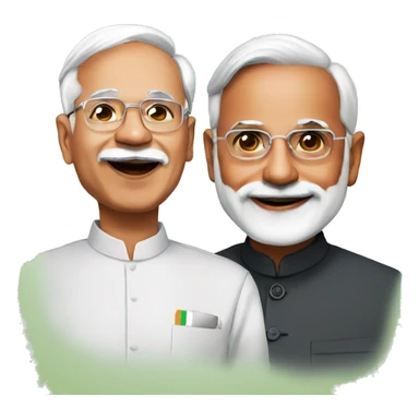 Modi with kejariwal sticker