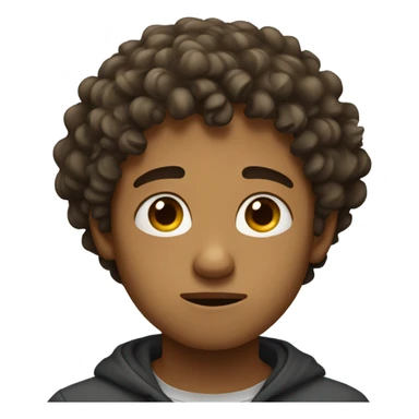 young man curly hair sad sticker