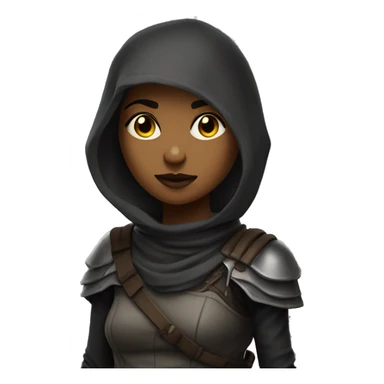 Cartoony Assassin with an aesthetic but simple colour scheme, and make her skin toned not yellow sticker