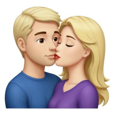 Woman kissing a man sticker