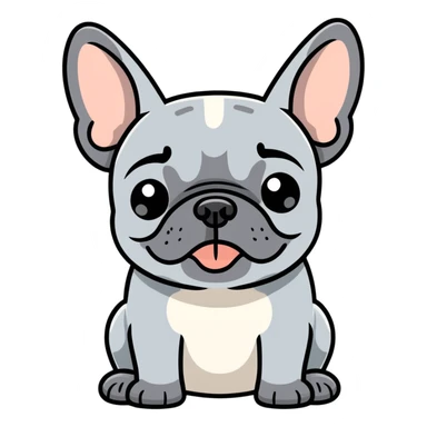 All grey French bulldog crying  sticker
