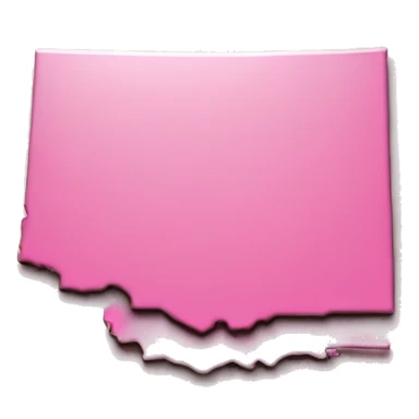 Pink state of Oklahoma shape sticker