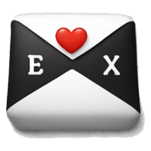 Black letter with a white heart sticker