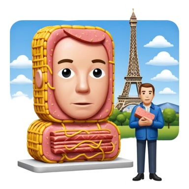  paris art city SPAM meat jeff koons style sculpture arty landscape  sticker