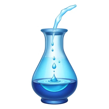 Blue potion bottle open with the liquid falling out (Upside-down with no cork and w/o handle) sticker