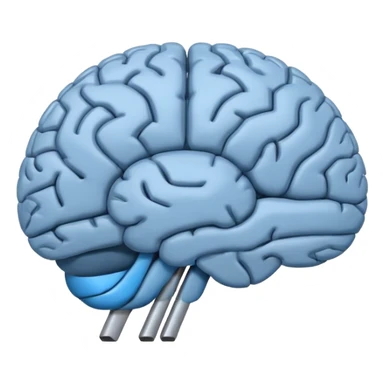 A simple emoji of a brain with a horizontal loading bar underneath, partially filled, flat emoji style, bold outline, minimal details sticker
