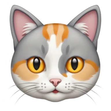 Make a cat be grey white not so fluffy j sticker