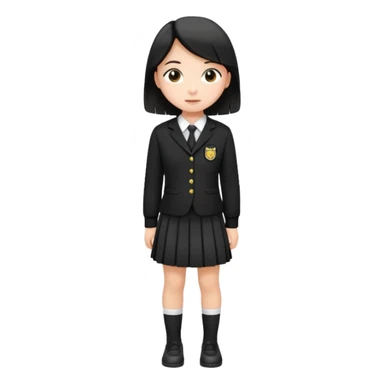 girl in black school uniform standing up sticker