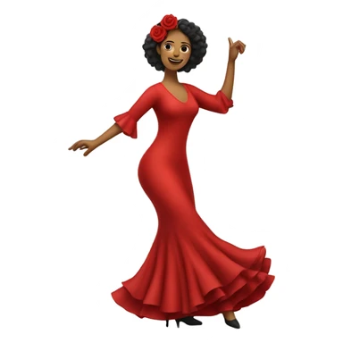 Spanish woman with flamenco red dress dancing sticker