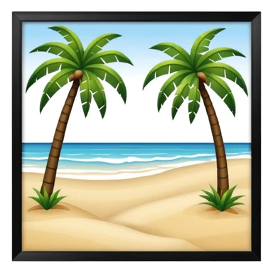 olas playa palmeras sticker