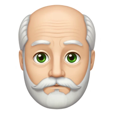 Jaap with medium length white beard, hazel green eyes, and black eyebrows sticker