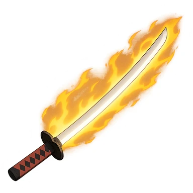 Nichirin blade from Demon Slayer anime, simple and iconic, glowing blade, anime style sticker