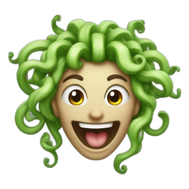 Laughing medusa sticker