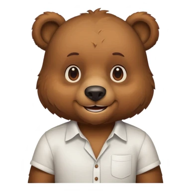 bear wear white shirt sticker