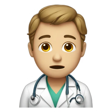 Doctor crying sticker