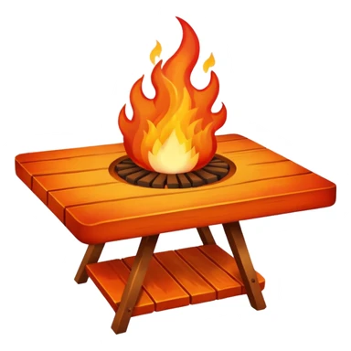 a table in flames sticker
