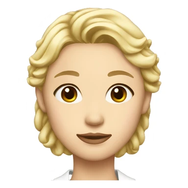 blonde japanese woman to have a defined jawline sticker