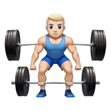 powerlifter with blue shorts perfoming deadlift sticker