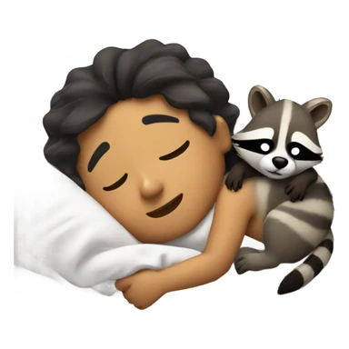 Sleeping in bed with a raccoon  sticker