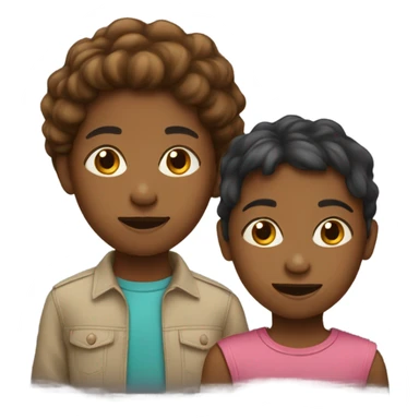 3 brown kids sticker