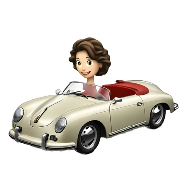 porsche 356 speedster with woman  sticker