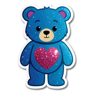 glitter bear sticker