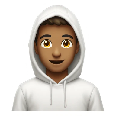 smiling boy young in white hoodie brow eyes  sticker