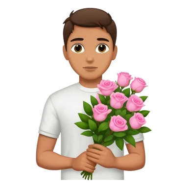 The bad boy is holding a bouquet of pink jasmine roses sticker