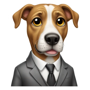 Dog wearing suit sticker