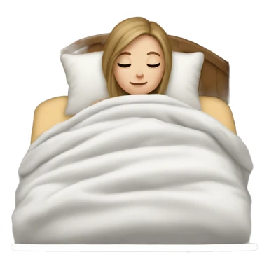 white girl snuggled in bed sticker