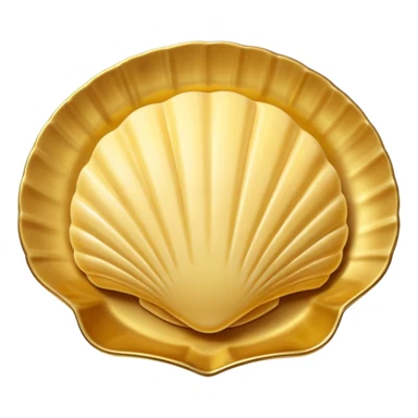 butter in the shape of a shell on a gold vintage sticker